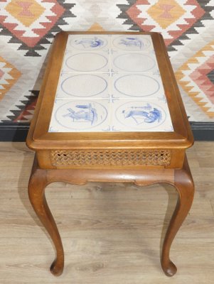 Chippendale Style Side Table in Tiles & Braid, 1960s-AFE-1326063