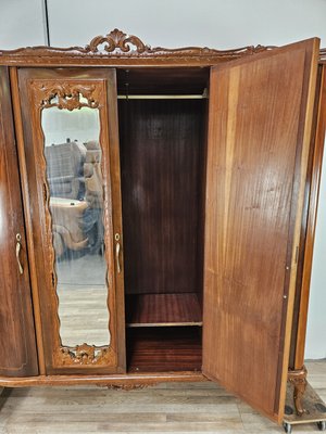 Chippendale Style Walnut and Maple Wardrobe, 1930-ZUW-2022725