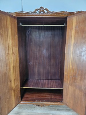 Chippendale Style Walnut and Maple Wardrobe, 1930-ZUW-2022725