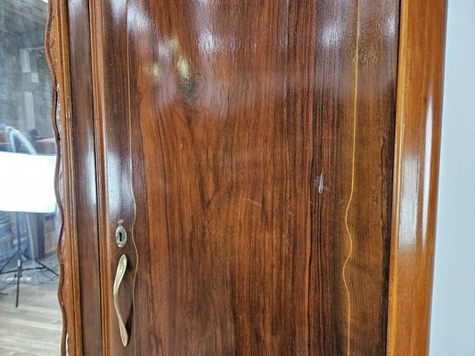 Chippendale Style Walnut and Maple Wardrobe, 1930-ZUW-2022725