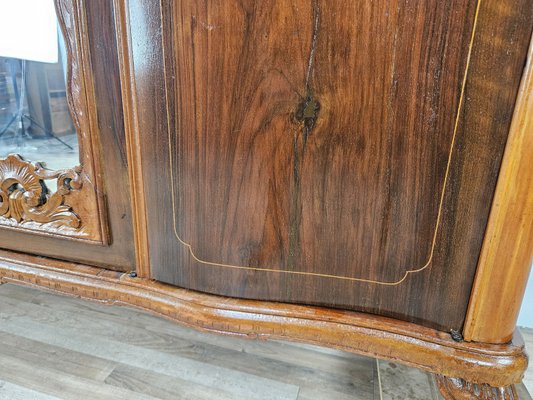 Chippendale Style Walnut and Maple Wardrobe, 1930-ZUW-2022725