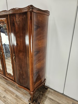 Chippendale Style Walnut and Maple Wardrobe, 1930-ZUW-2022725