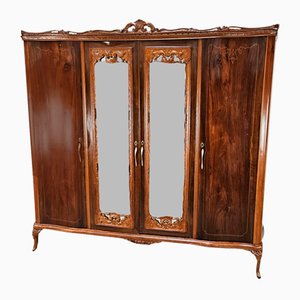 Chippendale Style Walnut and Maple Wardrobe, 1930-ZUW-2022725