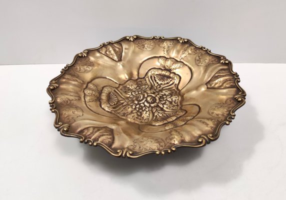 Chiseled and Embossed Cast Bronze Centerpiece / Bowl, Italy, 1930s-JPQ-2024772