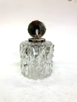 Chiseled Glass Sconce with Nickel Plated and Wooden Accents, 1970s-UWE-621582