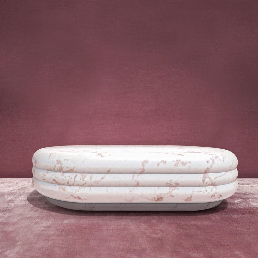 Chloe Pink Portugal Marble Coffee Table by Fred and Juul