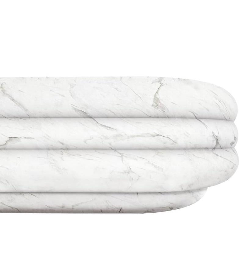 Chloe White Carrara Marble Coffee Table by Fred and Juul