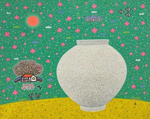 Cho Mun-Hyun, Landscape with a Moon Jar, 2022, Acrylic on Paper-CHG-1357633