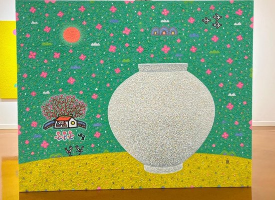 Cho Mun-Hyun, Landscape with a Moon Jar, 2022, Acrylic on Paper-CHG-1357633