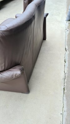 Chocolate Brown Leather 2-Seater Sofa by Vico Magistretti for Cassina-WBX-1001388