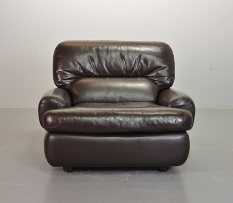 Chocolate Brown Leather Chairs, Belgium, 1970s, Set of 2-IXC-1429014