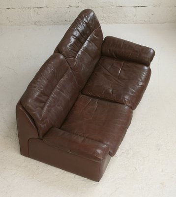 Chocolate Leather Sofa from De Sede, Switzerland, 1970s-MAO-1313291