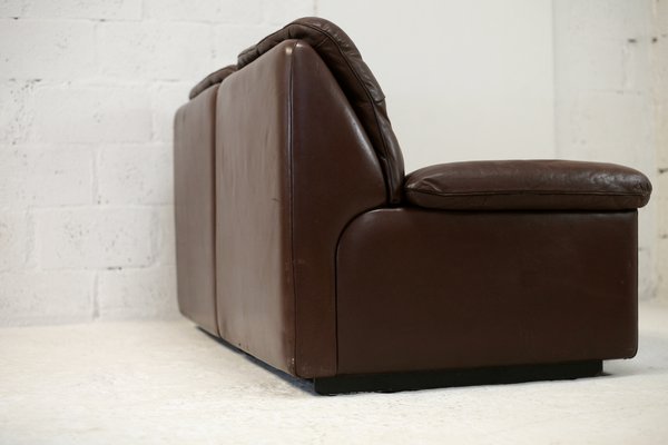 Chocolate Leather Sofa from De Sede, Switzerland, 1970s-MAO-1313291