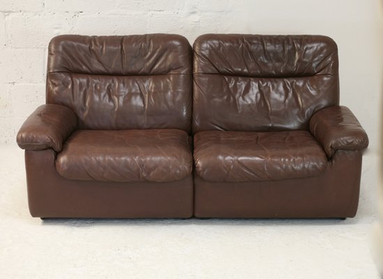 Chocolate Leather Sofa from De Sede, Switzerland, 1970s-MAO-1313291