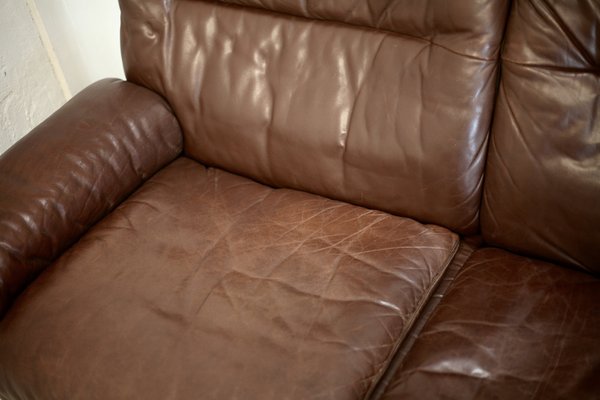 Chocolate Leather Sofa from De Sede, Switzerland, 1970s-MAO-1313291