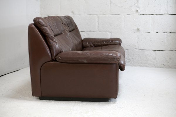 Chocolate Leather Sofa from De Sede, Switzerland, 1970s-MAO-1313291