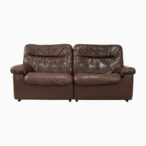 Chocolate Leather Sofa from De Sede, Switzerland, 1970s-MAO-1313291