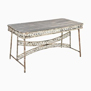 Chopped Metal Table with Wood Top-NQ-1823130