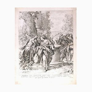 Christ and the Samaritan Woman - Original Etching After Annibale Carracci - 1669 1669-ZCI-761031