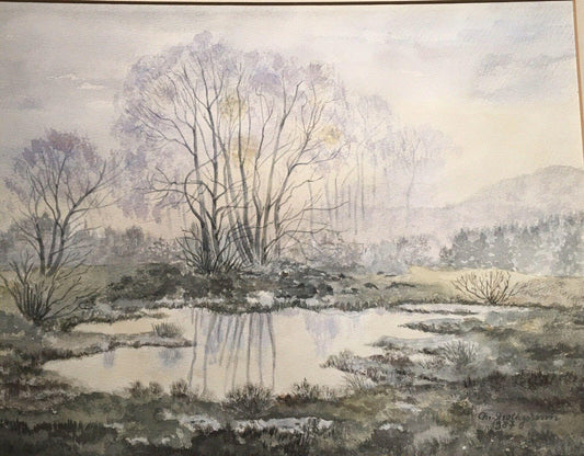 Christa Strothjohann, Crumpled Pond, 1987, Watercolor