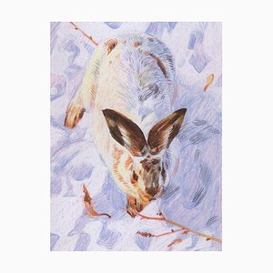 Christian Frederiksen, Wintery Hare, 2023, Chalk Pastel on Illustration Board-CHG-2037496