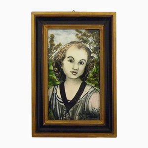 Christian MAHE Decorator Portrait Ceramic Plate, 1970s-MZP-1755054