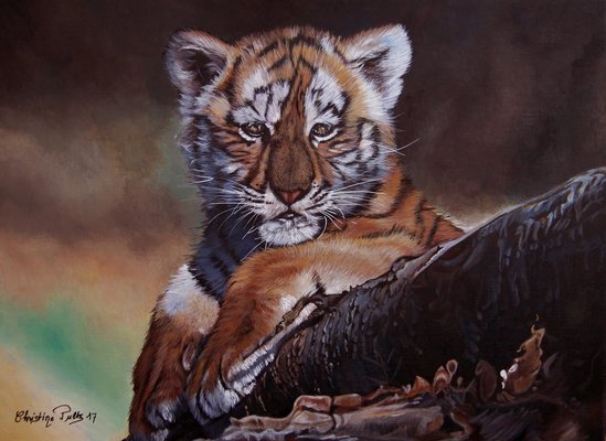 Christine Pultz, Bébé Tigre, 2022, Acrylic on Canvas-CHG-2037276