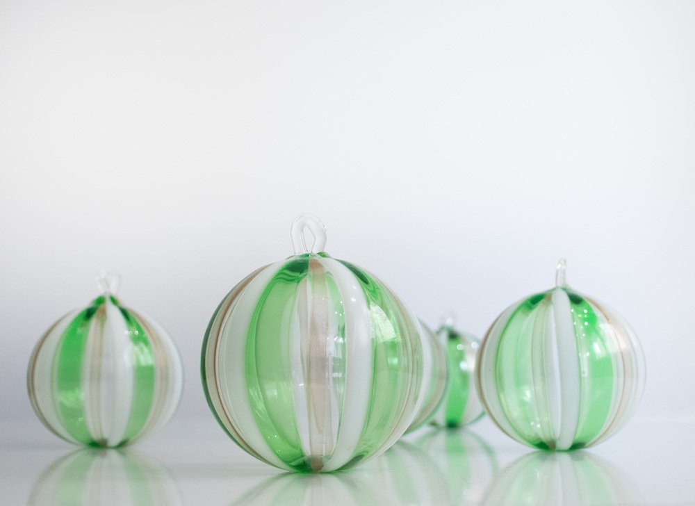 Christmas Bubbles in Murano Glass by Mariana Iskra, Set of 5