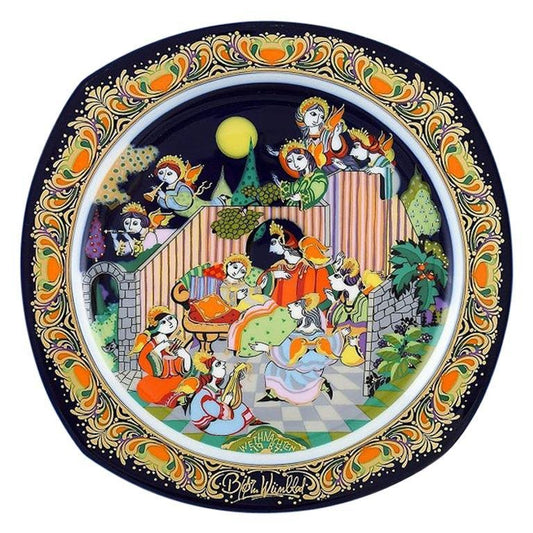 Christmas Plate in Porcelain by Wiinblad for Rosenthal, 1987