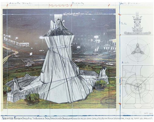 Christo and Jeanne-Claude, Wrapped Fountain, 2009, Lithograph-WM-1274640