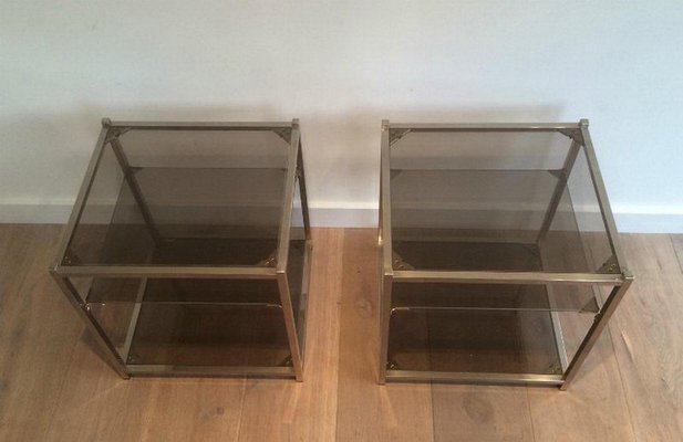 Chrome 3-Tier Side Tables, 1940s, Set of 2-BA-658614