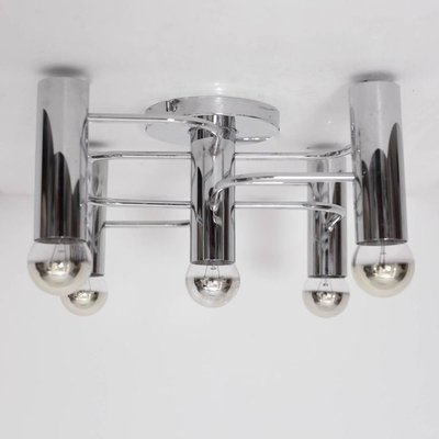 Chrome 5-Light Flush Mount Wall or Ceiling Lamp from Leola, 1970s-VLZ-705154