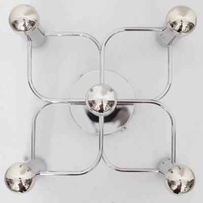 Chrome 5-Light Flush Mount Wall or Ceiling Lamp from Leola, 1970s-VLZ-705154