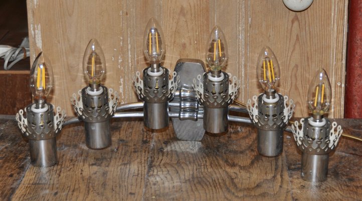 Chrome 6-Light Wall Sconce, 1960s-ROJ-875549