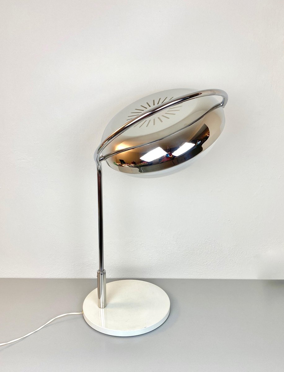 Chrome & Acrylic Glass Adjustable Table Lamp from Reggiani, Italy, 1970s