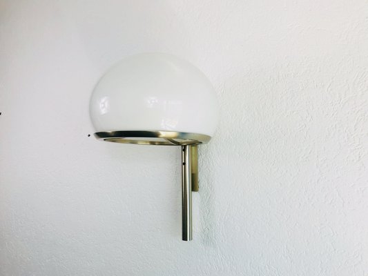 Chrome and Acrylic Glass Wall Light from Arteluce, Italy, 1970s-PUK-675875