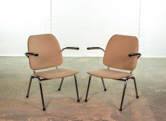 Chrome and Bakelite Armchairs by Martin de Wit for Gispen, 1960s, Set of 2-IXC-550871