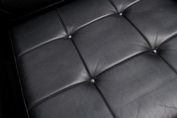 Chrome and Black Leather Armchair, 1970s-PF-1066775