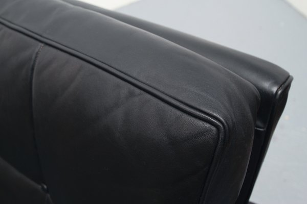 Chrome and Black Leather Armchair, 1970s-PF-1066775