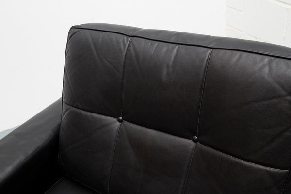 Chrome and Black Leather Armchair, 1970s-PF-1066775