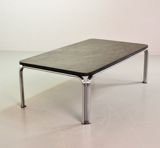 Chrome and Blackstone Rectangle Coffee Table Model Bogota, Germany, 1970s