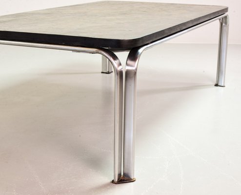 Chrome and Blackstone Rectangle Coffee Table Model Bogota, Germany, 1970s-IXC-1426387