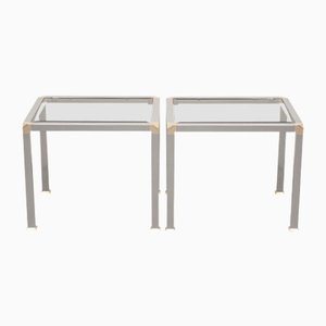 Chrome and Brass Side Tables, 1970s, Set of 2-GCG-963309