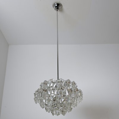 Chrome and Crystal Chandelier, 1970s-VDW-910058