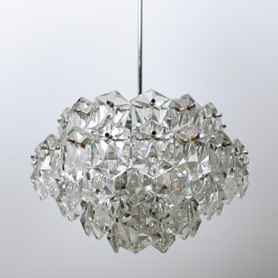 Chrome and Crystal Chandelier, 1970s-VDW-910058