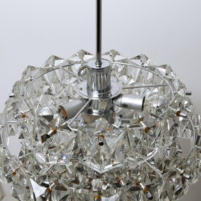 Chrome and Crystal Chandelier, 1970s-VDW-910058