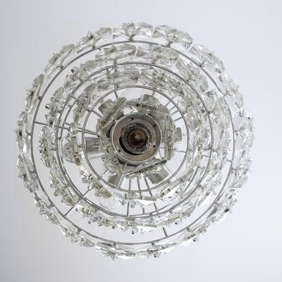 Chrome and Crystal Chandelier, 1970s-VDW-910058