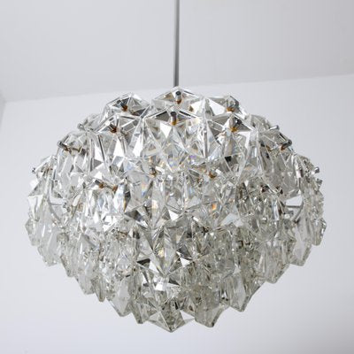 Chrome and Crystal Chandelier, 1970s-VDW-910058