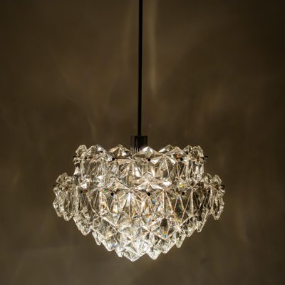 Chrome and Crystal Chandelier, 1970s-VDW-910058