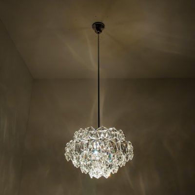 Chrome and Crystal Chandelier, 1970s-VDW-910058